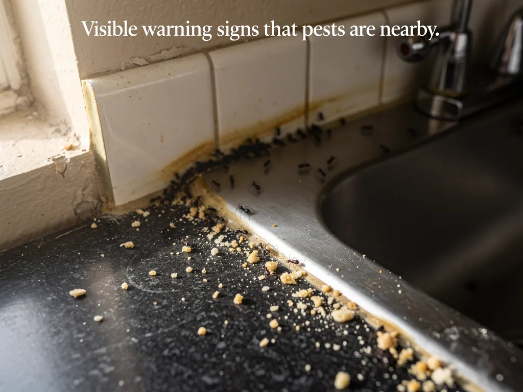 Visible warning signs that pests are nearby